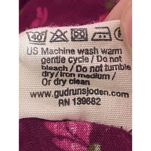 Gudrun Sjoden Shirt Women’s XXL Short Sleeve Floral Organic Cotton Lagenlook - Picture 8 of 12